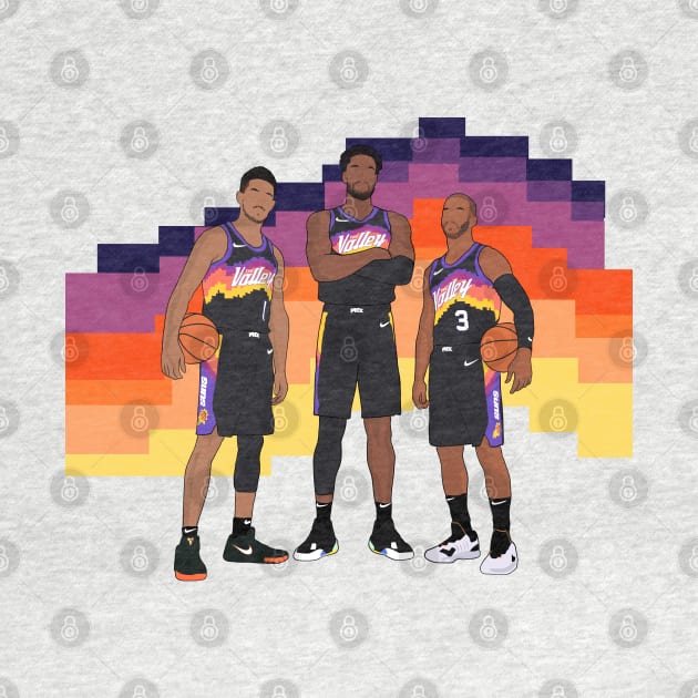 Phoenix Basketball Big 3 City Jersey Booker Ayton Paul by Hevding